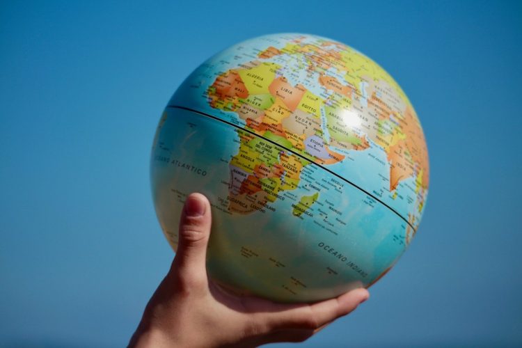 globe in hand