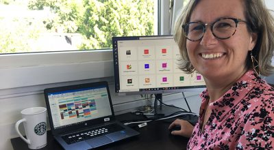 De thuiswerkplek van Andrea Hagen