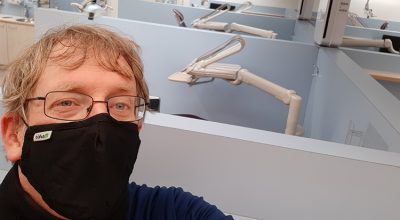 Social Work docent Marco van Stralen bij een bezoek van team Gezond & Wel aan de HU Klinieken