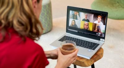 meeting via laptop