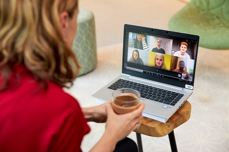 meeting via laptop
