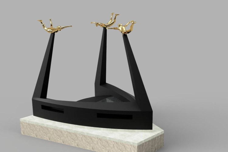 Impressie van het monument dat op 30 juni wordt onthuld in het Griftpark